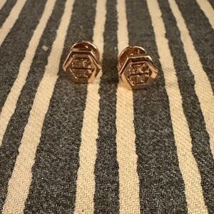 Tory Burch Rose Gold Hexagon Earrings
